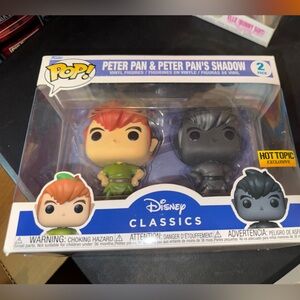 Funko Disney Peter Pan and Shadow Pop Figures - Green and Black